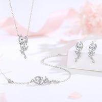 Sterling Silver Elegant Simple Style Plating Tulip Pendant Necklace main image 4