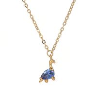 Copper 18K Gold Plated Cute Plating Dinosaur Pendant Necklace sku image 2