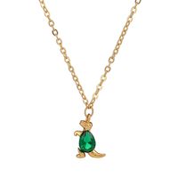 Copper 18K Gold Plated Cute Plating Dinosaur Pendant Necklace sku image 1