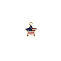 10 PCS/Package 1.7*1.7CM Alloy American Flag Butterfly Pendant main image 7