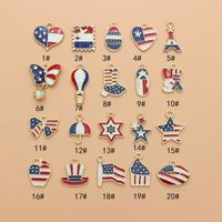 10 PCS/Package 1.7*1.7CM Alloy American Flag Butterfly Pendant main image 9