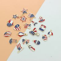 10 PCS/Package 1.7*1.7CM Alloy American Flag Butterfly Pendant main image 6