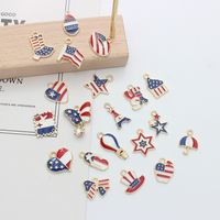 10 PCS/Package 1.7*1.7CM Alloy American Flag Butterfly Pendant main image 1