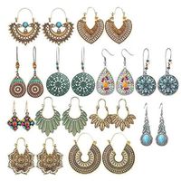 1 Pair Ethnic Style Geometric Plating Alloy Turquoise Drop Earrings main image 3