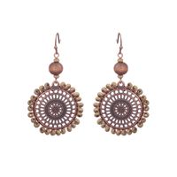 1 Pair Retro Simple Style Triangle Water Droplets Wood Iron Drop Earrings sku image 9