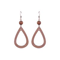 1 Pair Retro Simple Style Triangle Water Droplets Wood Iron Drop Earrings sku image 2