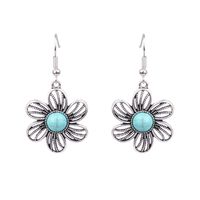 1 Pair Retro Water Droplets Plating Alloy Turquoise Drop Earrings sku image 4