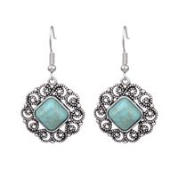 1 Pair Retro Water Droplets Plating Alloy Turquoise Drop Earrings sku image 8