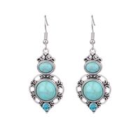 1 Pair Retro Water Droplets Plating Alloy Turquoise Drop Earrings sku image 11