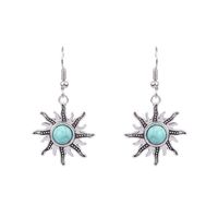 1 Pair Retro Water Droplets Plating Alloy Turquoise Drop Earrings sku image 1