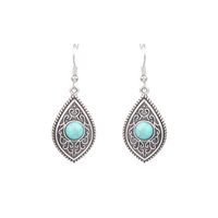 1 Pair Retro Water Droplets Plating Alloy Turquoise Drop Earrings sku image 3