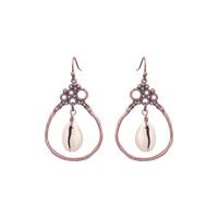 1 Pair Retro Simple Style Triangle Water Droplets Wood Iron Drop Earrings sku image 5
