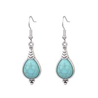 1 Pair Retro Water Droplets Plating Alloy Turquoise Drop Earrings sku image 7