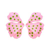 1 Pair Lady Sweet Leaf Butterfly Enamel Zinc Alloy Earrings sku image 1