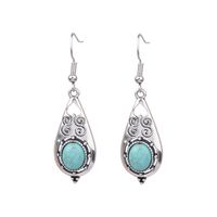 1 Pair Retro Water Droplets Plating Alloy Turquoise Drop Earrings sku image 10