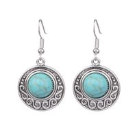 1 Pair Retro Water Droplets Plating Alloy Turquoise Drop Earrings sku image 2