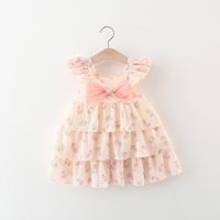 Cute Bow Knot Cotton Girls Dresses main image 1