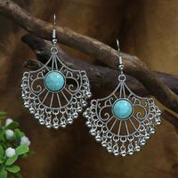 1 Pair Ethnic Style Geometric Plating Alloy Turquoise Drop Earrings main image 7