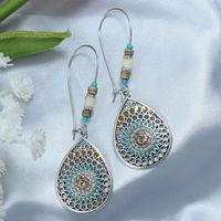 1 Pair Ethnic Style Geometric Plating Alloy Turquoise Drop Earrings sku image 3
