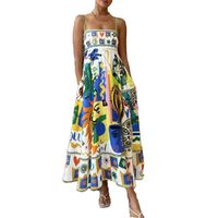 Women's Strap Dress Vacation Collarless Printing Sleeveless Printing Maxi Long Dress Holiday Beach main image 2