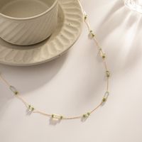 304 Stainless Steel Opal IG Style Sweet Beaded Geometric Necklace main image 4