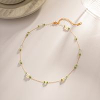 304 Stainless Steel Opal IG Style Sweet Beaded Geometric Necklace main image 3