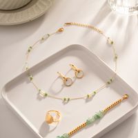 Edelstahl 304 Opal IG-Stil Süss Perlen Geometrisch Halskette main image 7