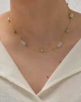 Edelstahl 304 Opal IG-Stil Süss Perlen Geometrisch Halskette main image 1