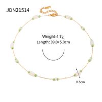 304 Stainless Steel Opal IG Style Sweet Beaded Geometric Necklace sku image 1
