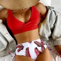 Women's Ditsy Floral Solid Color 2 Pieces Set Bikinis Swimwear main image 4