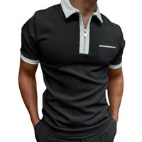 Men's Solid Color Simple Style Turndown Short Sleeve Loose Men's T-shirt main image 5