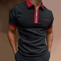 Men's Solid Color Simple Style Turndown Short Sleeve Loose Men's T-shirt main image 4