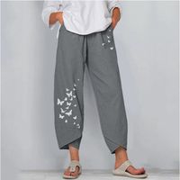 Women's Holiday Daily Simple Style Solid Color Butterfly Ankle-Length Casual Pants Straight Pants main image 2