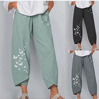 Women's Holiday Daily Simple Style Solid Color Butterfly Ankle-Length Casual Pants Straight Pants main image 1