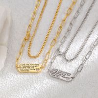 Wholesale Glam Solid Color Square Copper Plating Carving Gold Plated Layered Necklaces main image 1