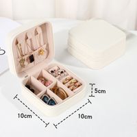 Simple Style Solid Color Leather Jewelry Boxes sku image 25