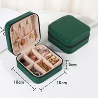 Simple Style Solid Color Leather Jewelry Boxes sku image 6