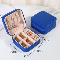Simple Style Solid Color Leather Jewelry Boxes sku image 7
