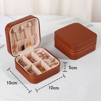 Simple Style Solid Color Leather Jewelry Boxes sku image 8