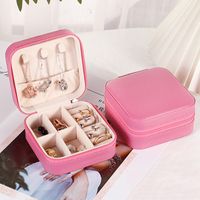 Simple Style Solid Color Leather Jewelry Boxes sku image 11