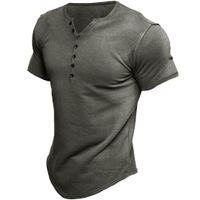 Men's Solid Color Simple Style Standing Collar Short Sleeve Loose Men's T-shirt main image 5