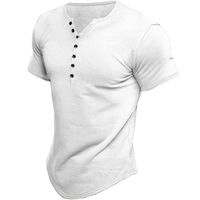 Männer Einfarbig Einfacher Stil Stehkragen Kurzarm Lose Männer T-Shirt main image 2