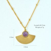 Simple Style Moon Natural Stone Titanium Steel 14K Gold Plated Necklace In Bulk sku image 2