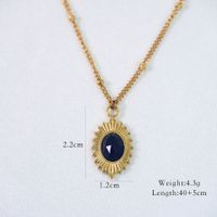 Simple Style Moon Natural Stone Titanium Steel Necklace In Bulk sku image 3
