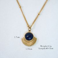 Simple Style Moon Natural Stone Titanium Steel Necklace In Bulk sku image 6