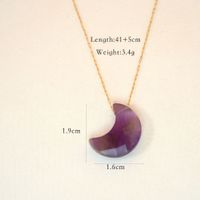 Simple Style Moon Natural Stone Titanium Steel 14K Gold Plated Necklace In Bulk sku image 1