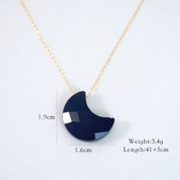 Simple Style Moon Natural Stone Titanium Steel Necklace In Bulk sku image 4