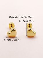 1 Set Simple Style Roman Style Heart Shape Plating Inlay 304 Stainless Steel Pearl 14K Gold Plated Drop Earrings sku image 1