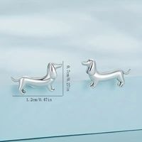 1 Pair French Style Simple Style Dog Alloy Silver Plated Ear Studs main image 2