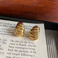 1 Pair Simple Style Classic Style Solid Color Plating Copper Gold Plated Earrings sku image 1